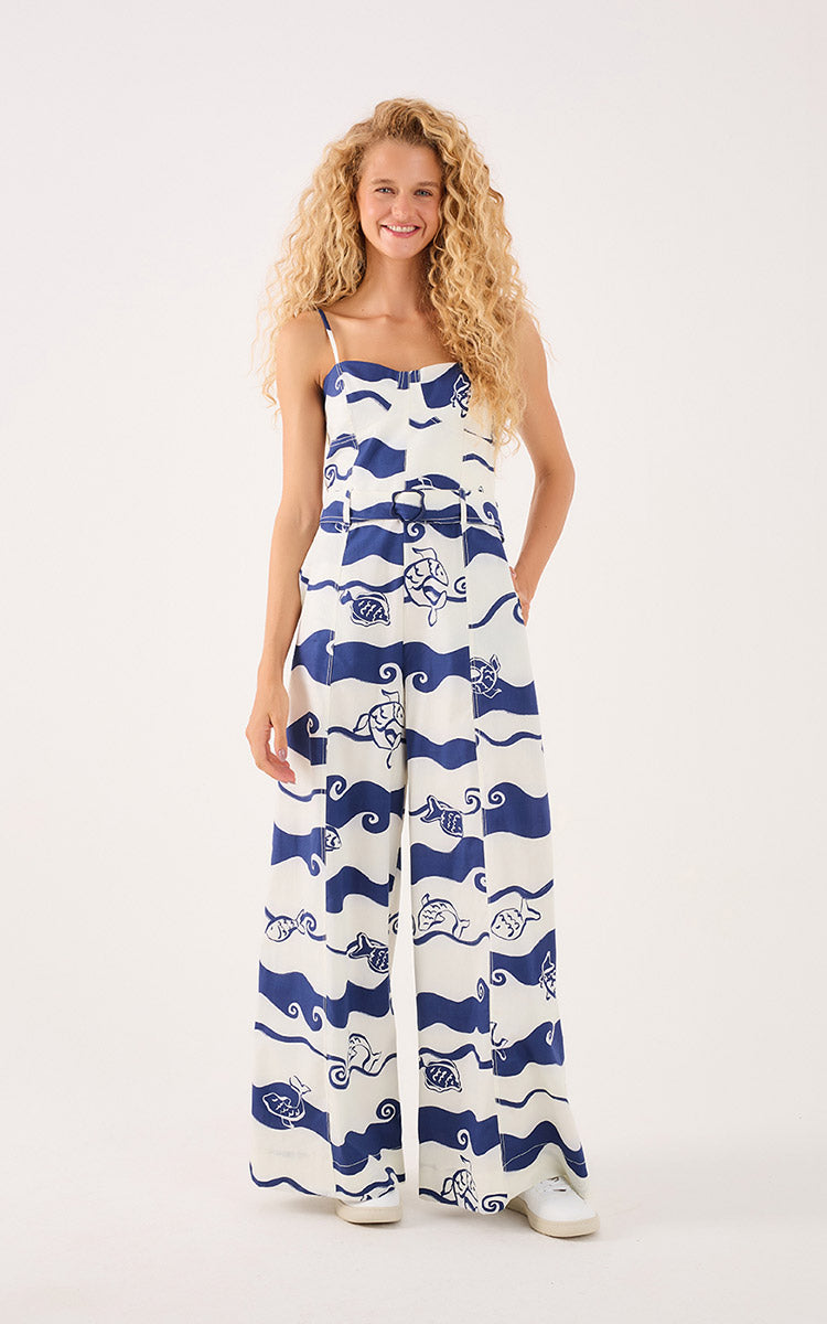Jumpsuit In Painted Print - Dress to Rio