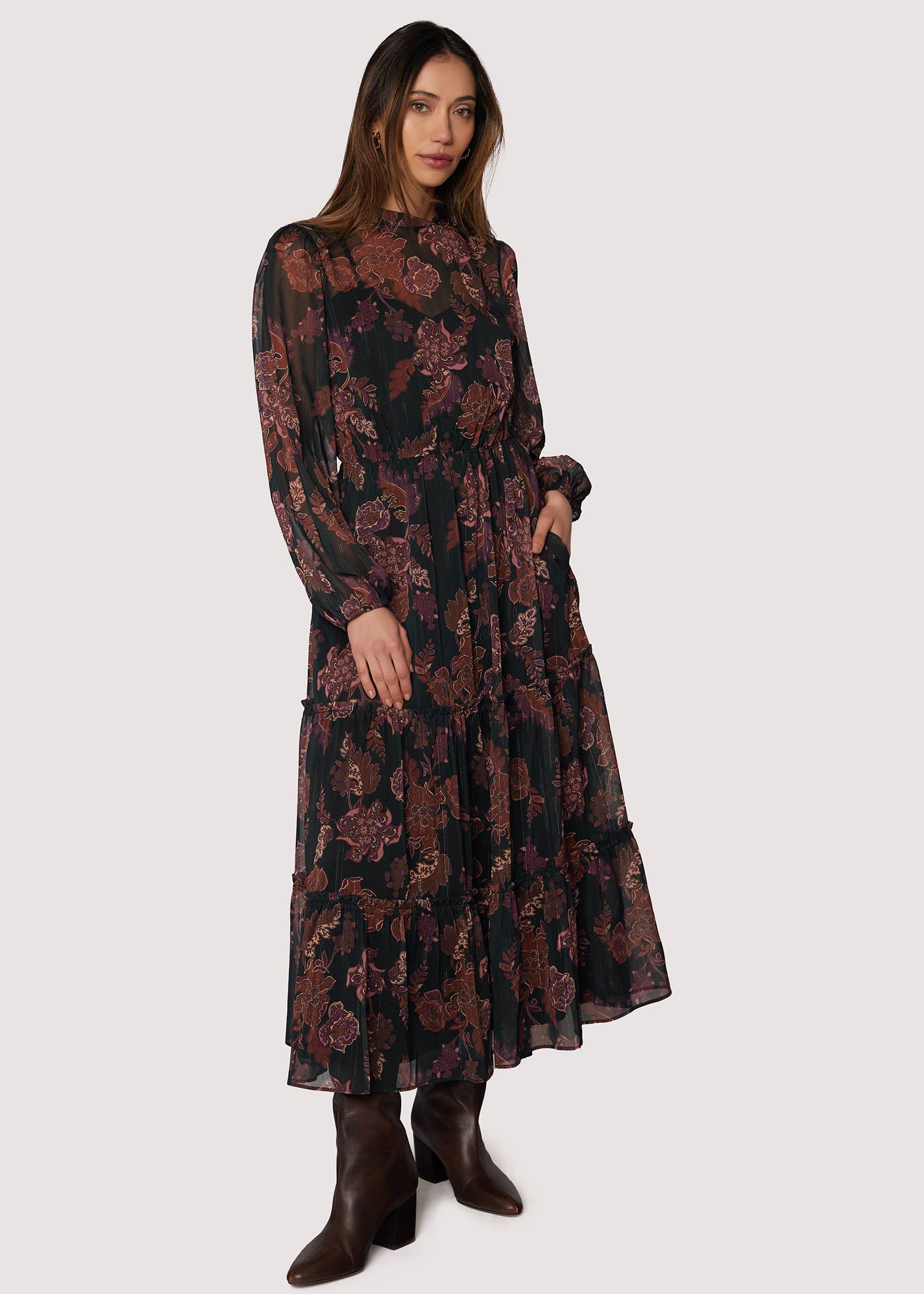 Whispers of Bohemia Maxi Dress Black Plum Floral - Lost + Wander  Little  Chateau