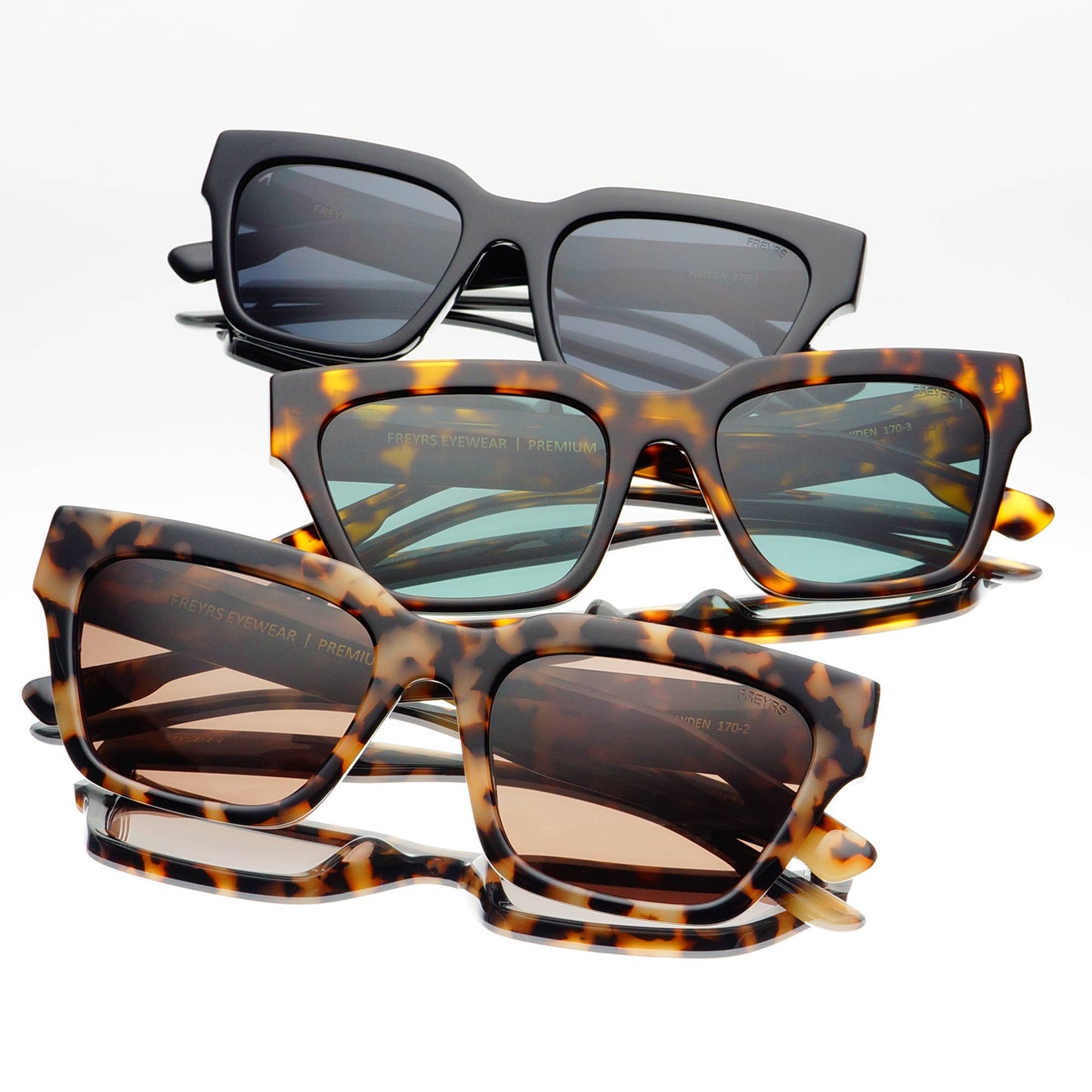 Hayden Acetate Rectangular Sunglasses - Milky Tortoise - FREYRS