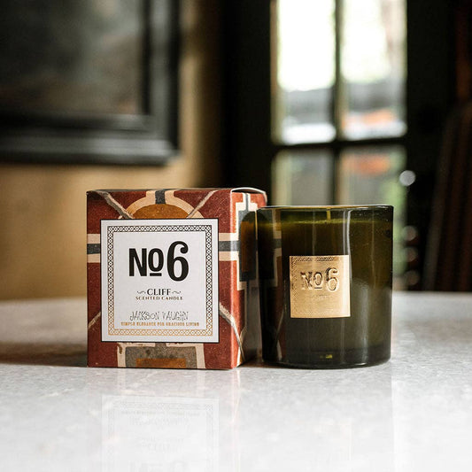 No. 6 Cliff Candle - Smoky Firewood, Warm Vanilla, Golden Amber