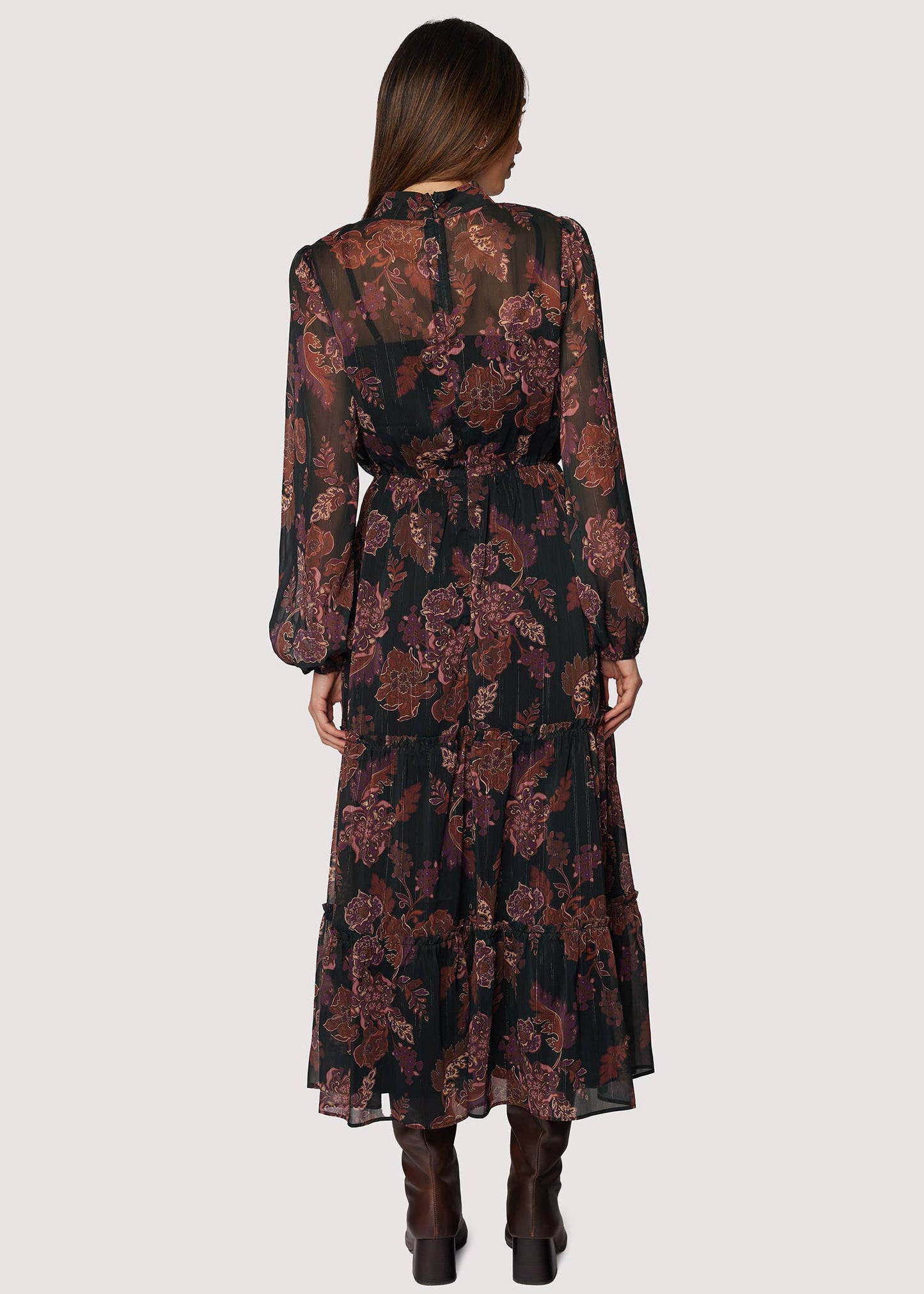 Whispers of Bohemia Maxi Dress Black Plum Floral - Lost + Wander