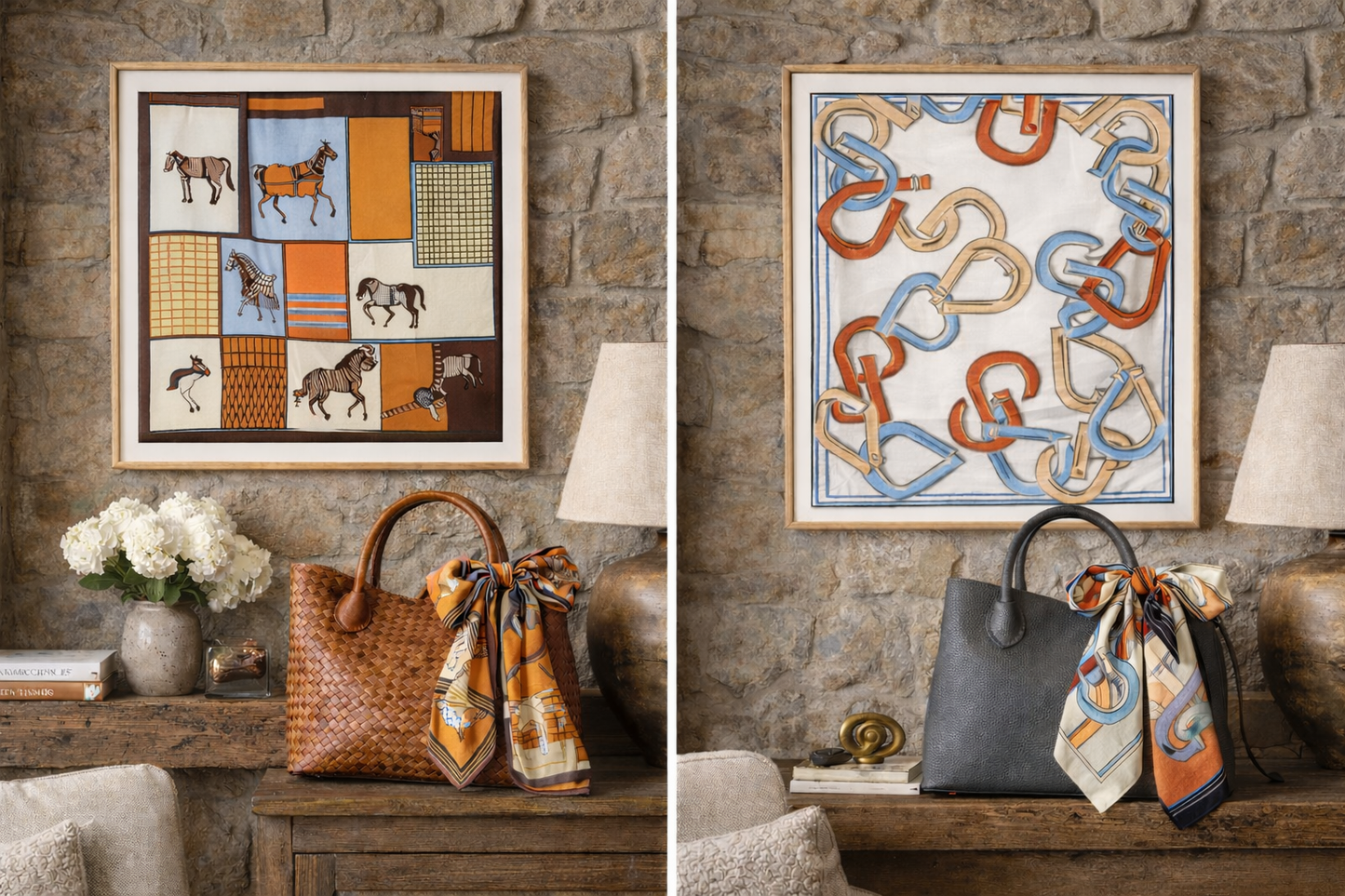 Equestrian Blue + Orange Scarf – Showhorse Collection