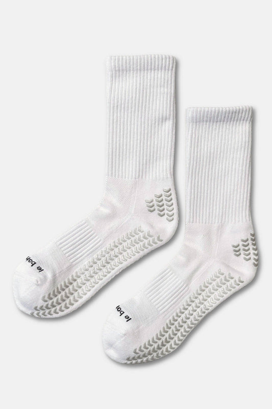 Grip Gym Socks - White + Grey