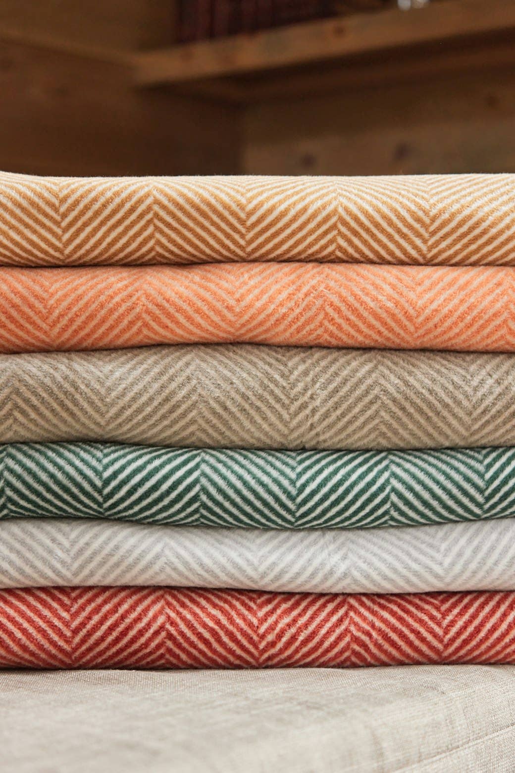 Harborview Herringbone Desert Red Blanket - Chappywrap