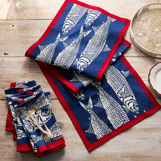 Sardines Dinner Napkins - Set of 4