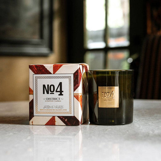 No. 4 District Candle - Warm Teakwood, Golden Amber