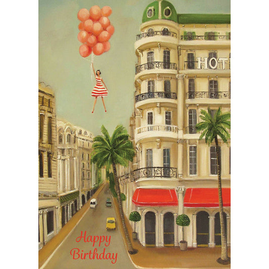 Lucy With Balloons Birthday Card - Hester & Cook