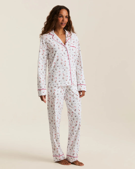 Women's Pima Pajama Set in Woof de Noël - Petite Plume