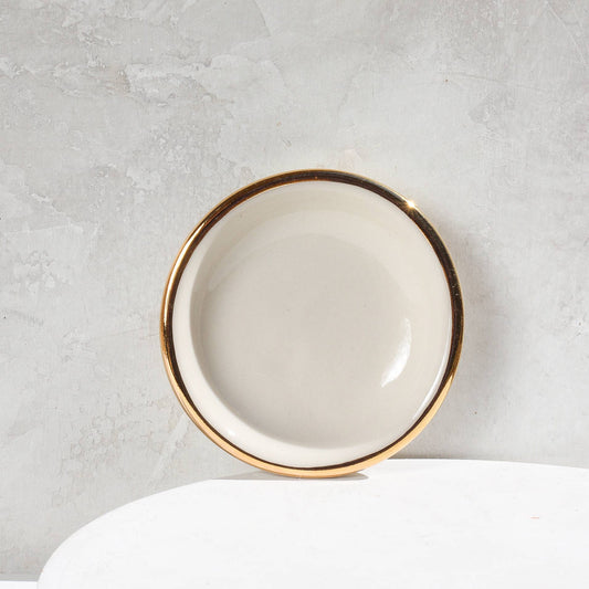 Ring Dish - Handmade Pottery with Gold