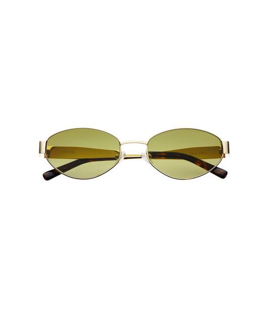 Soho Women's Oval Sunglasses - Gold + Green - FREYRS