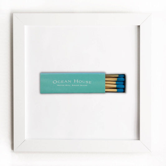 Ocean House Matchbox Print with White Frame