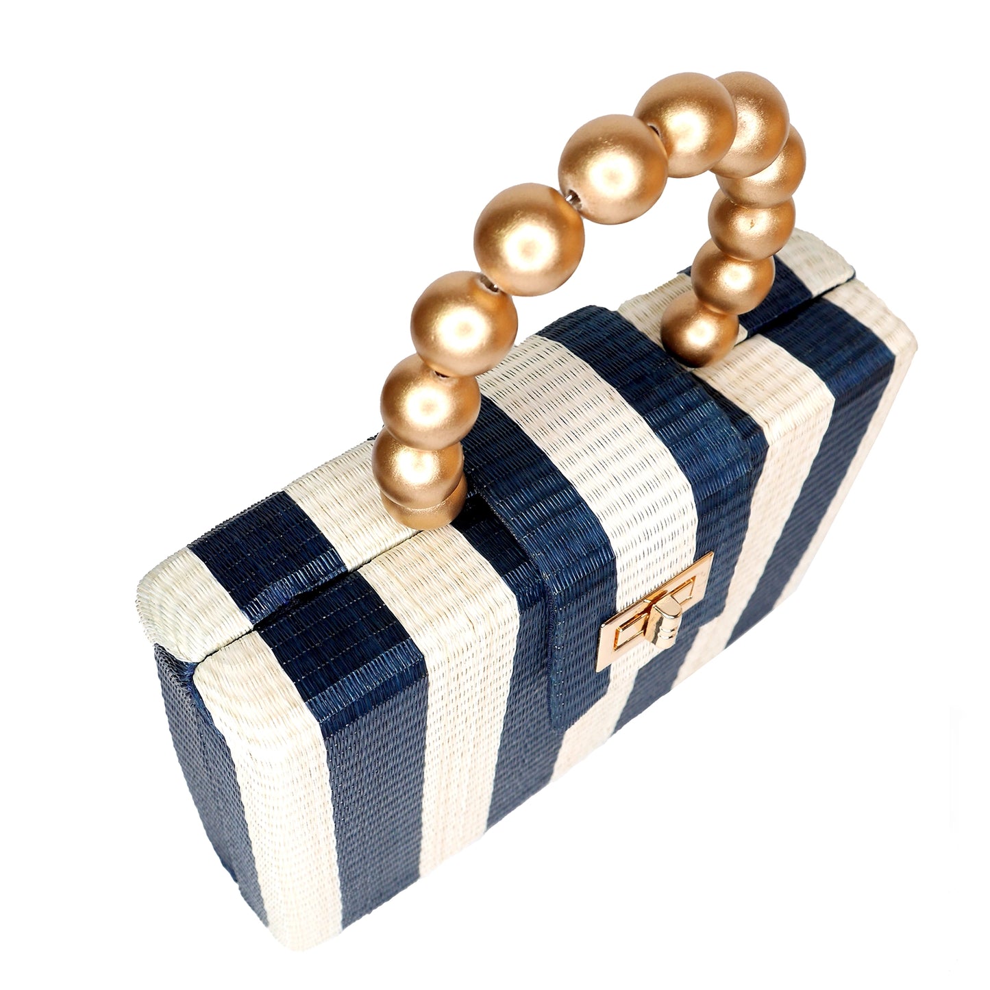 Navy Stripe Clutch Bag - Soli & Sun