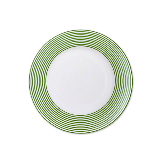 Newport Stripe Verde Rimmed Dinner Plate