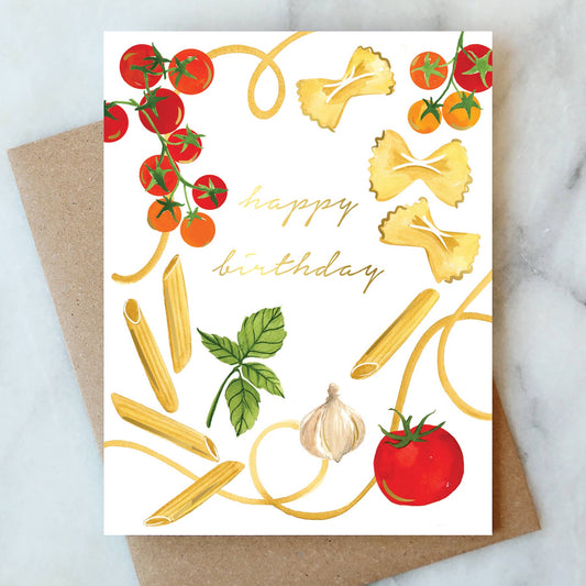 Pasta Party Birthday Greeting Card - Abigail Jayne Design
