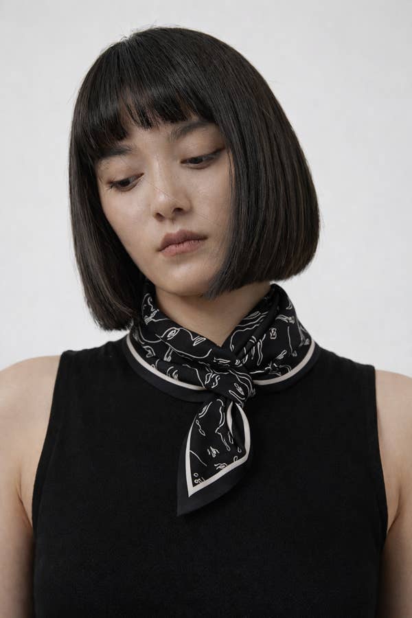 Black + White Steeple Loop Scarf