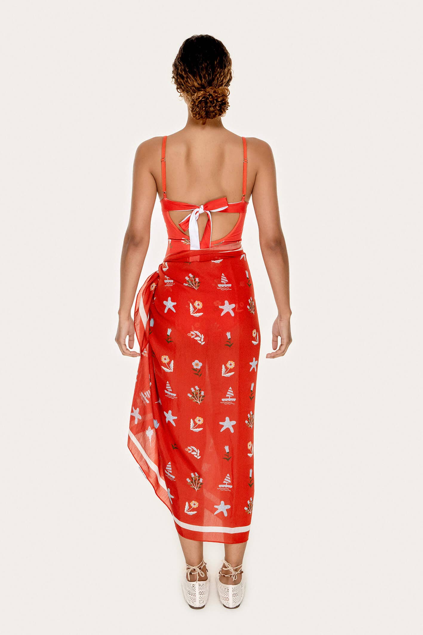 Beach Sarong Wrap - Red Tides