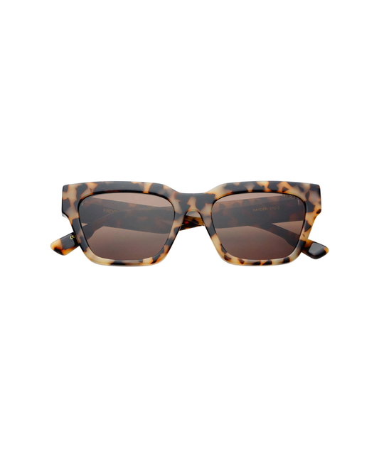 Hayden Acetate Rectangular Sunglasses - Milky Tortoise - FREYRS