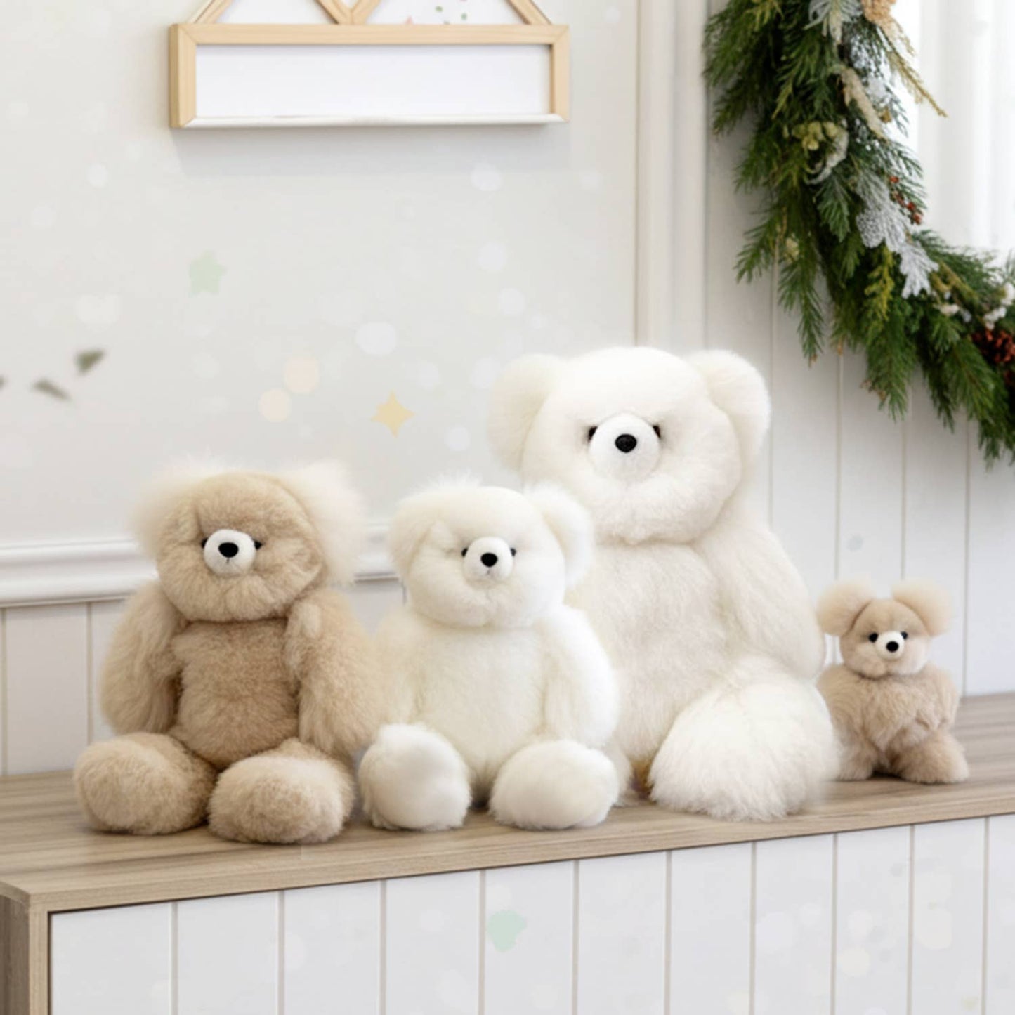 15" Alpaca Stuffed Animal - Bear: Caramel