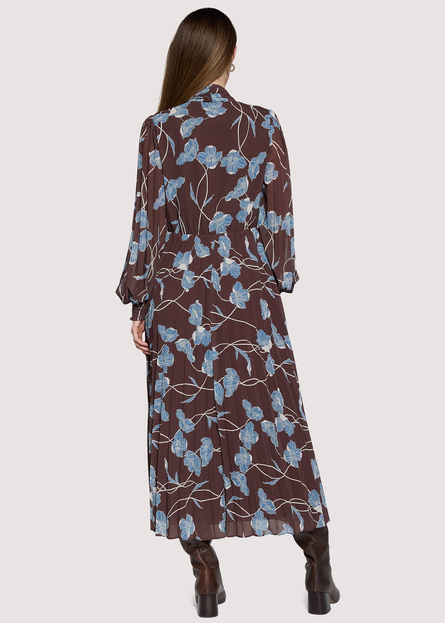 Sapphire Mist Maxi Dress - Brown/Blue
