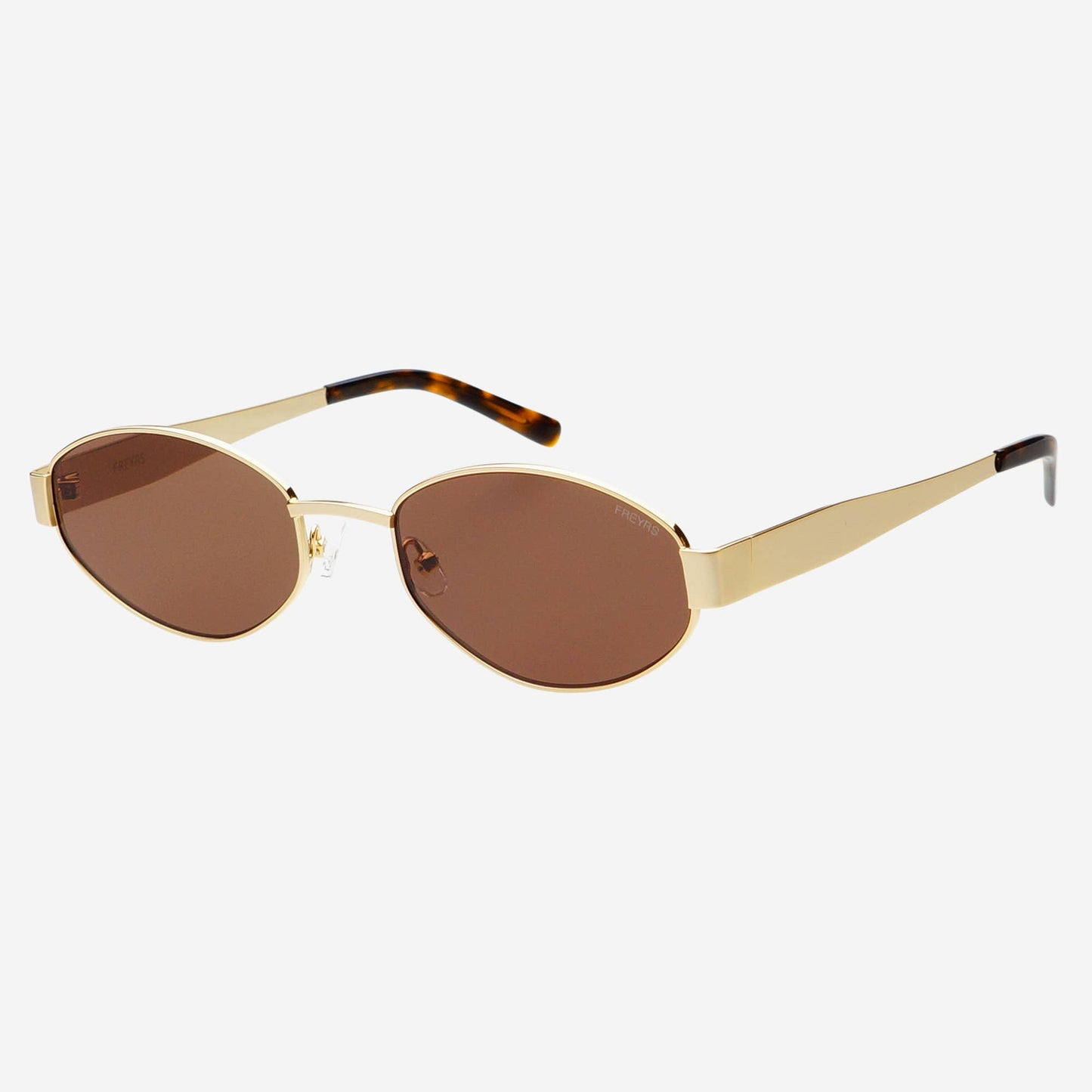 Soho Womens Oval Sunglasses - Gold / Brown