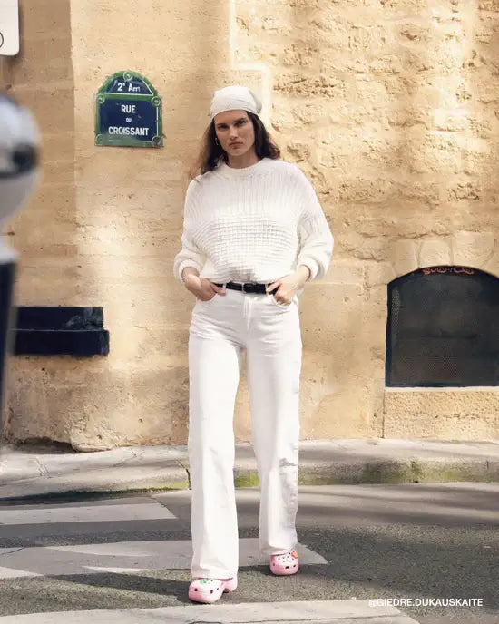 Delčia Sweater 100% Cotton Off-White Sweater - Knotty Ones