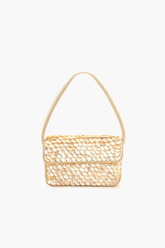Rainbow Shell Beaded Shoulder Bag