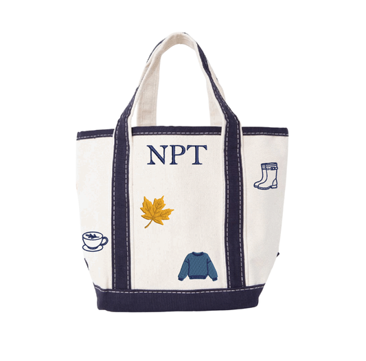 Preorder: NPT Autumn Mini Boat Tote - Navy - Casa Nuccia