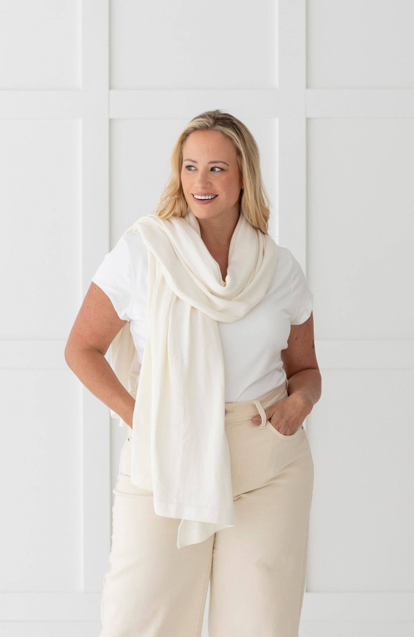 Dreamsoft Organic Cotton Travel Scarf - Ivory