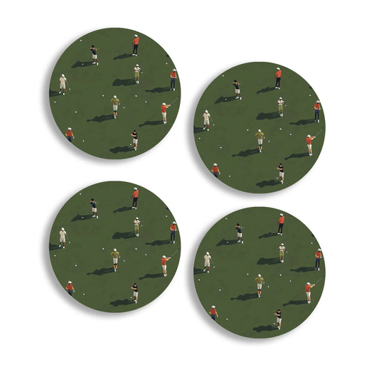Ceramic Coasters - Set of 4 - Golfers