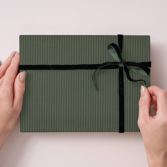 Green Pinstripe Wrapping Paper
