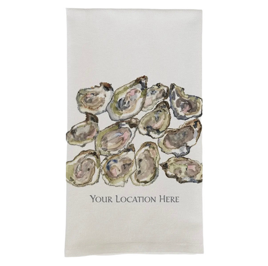 Multiple Oysters Newport Tea Towel - French Graffiti