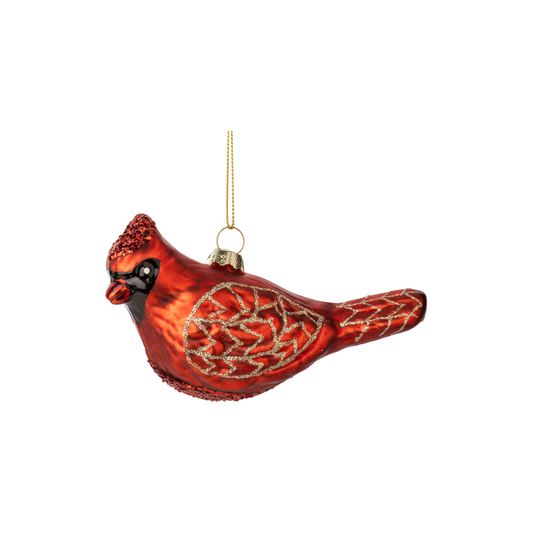 Glass Cardinal Ornament
