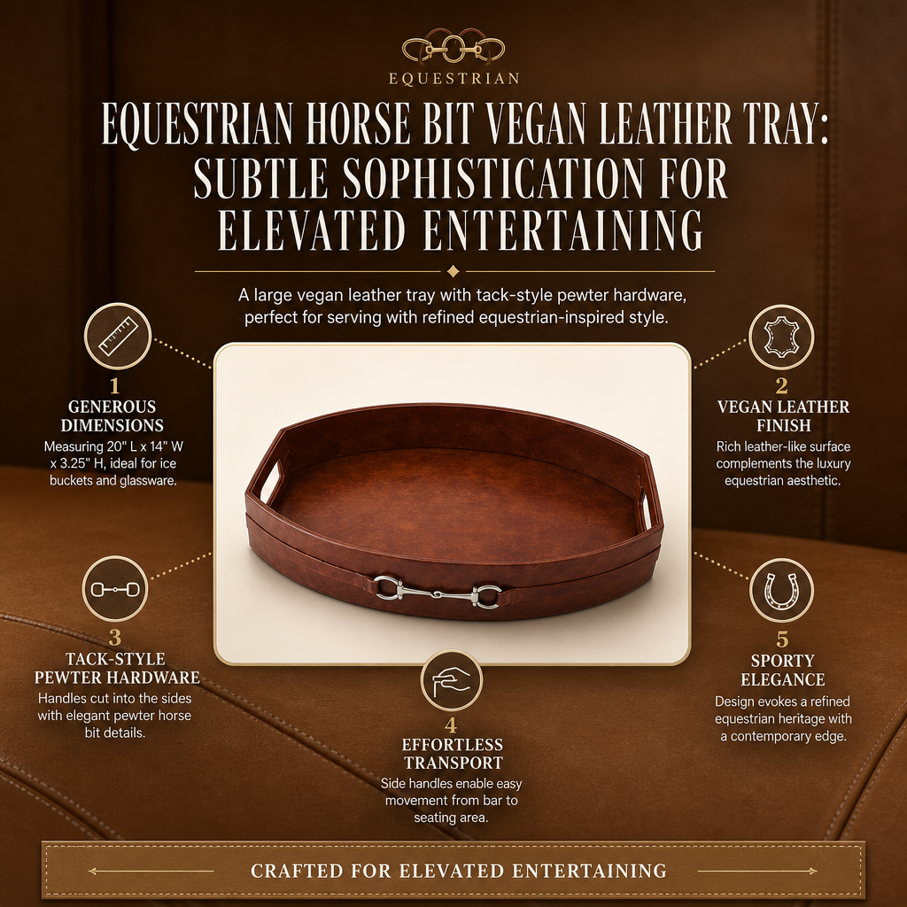 Equestrian Horse Bit Vegan Leather Tray