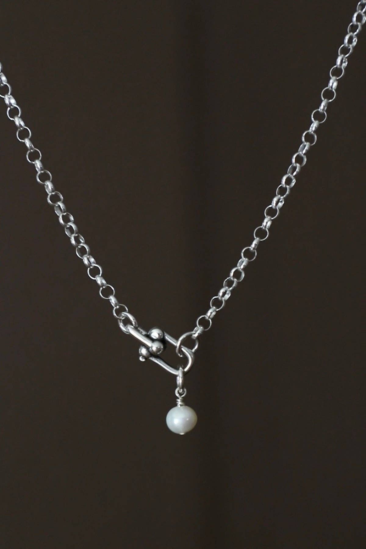 Silver Link Chain and Pearl - Katie Waltman