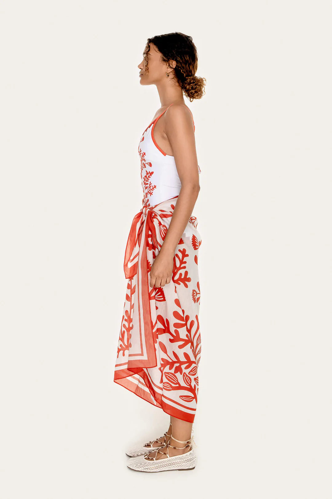 Beach Sarong Wrap - Red Coral