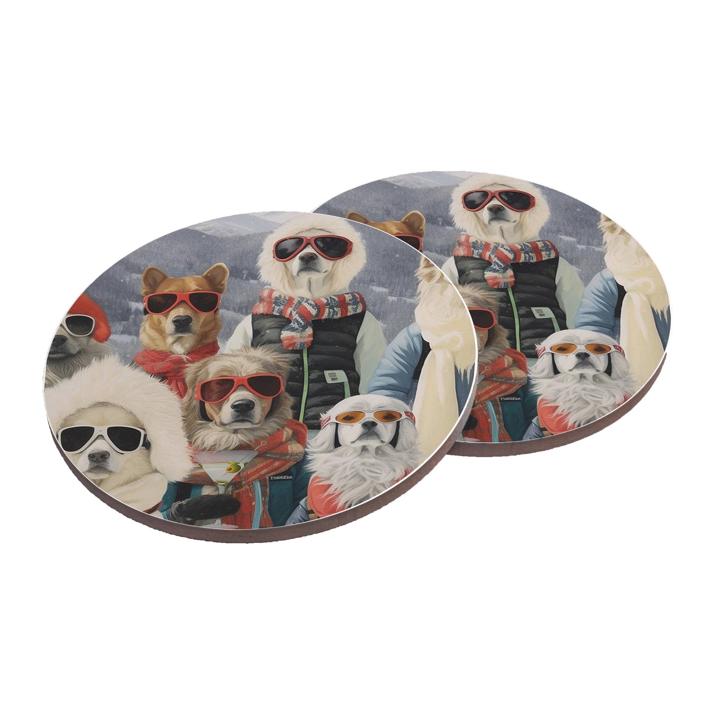 Ceramic Coasters - Set of 4 - Martini Dogs