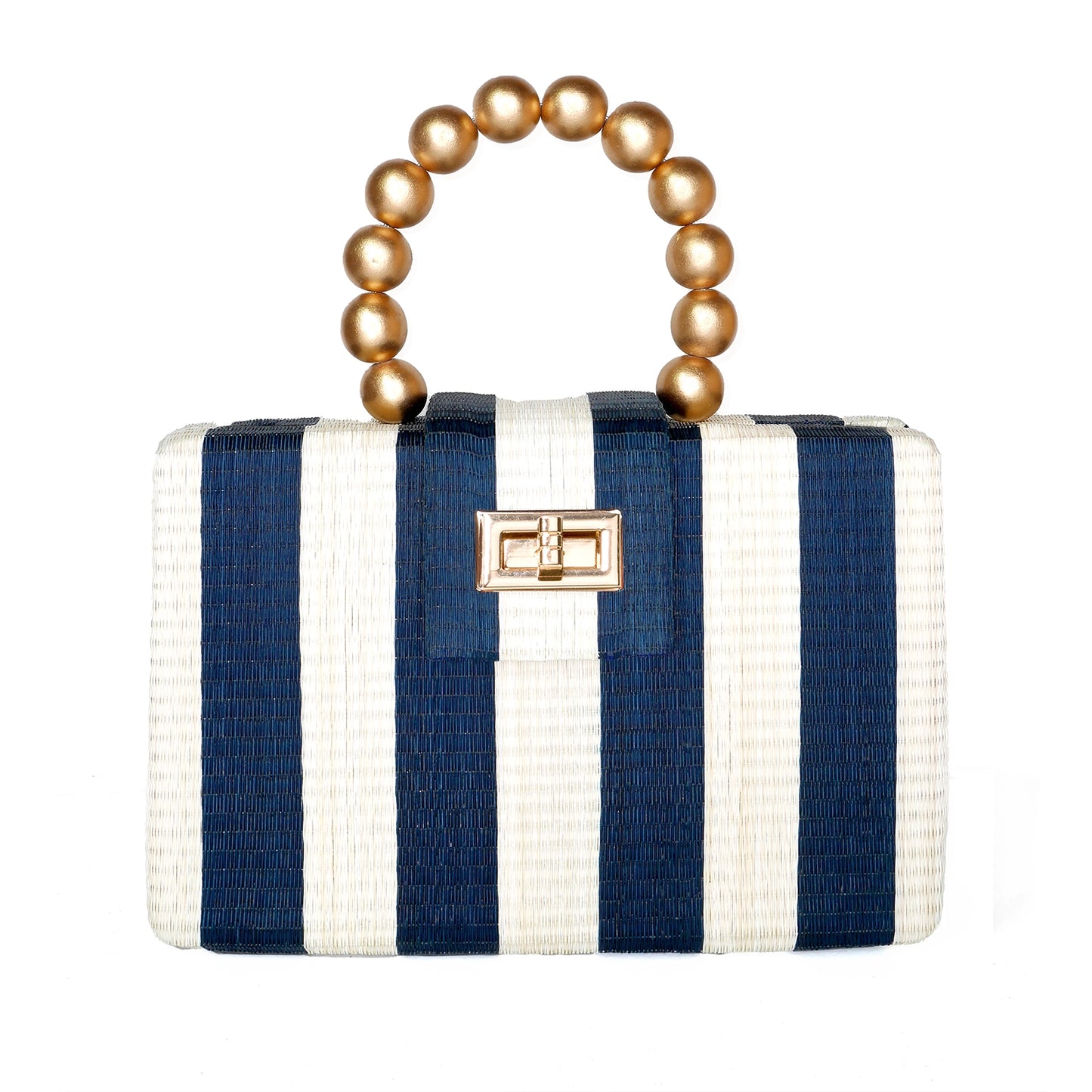 Navy Stripe Clutch Bag - Soli & Sun