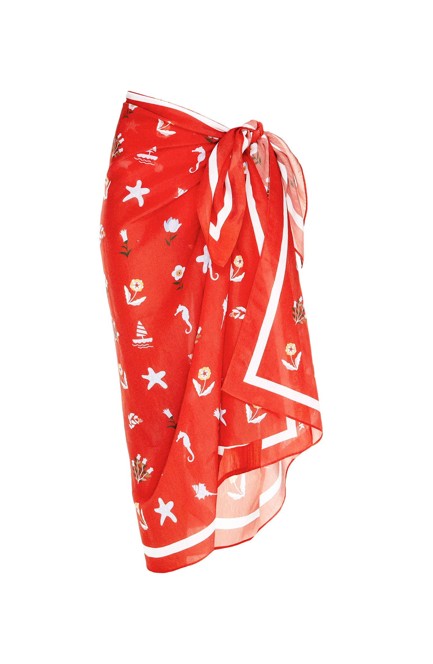 Beach Sarong Wrap - Red Tides