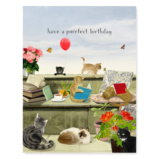 Purrfect Birthday - Birthday Greeting Card - Cats