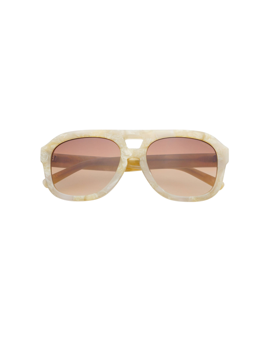 Voyager Acetate Oversized Aviator Sunglasses - Gray Pearl