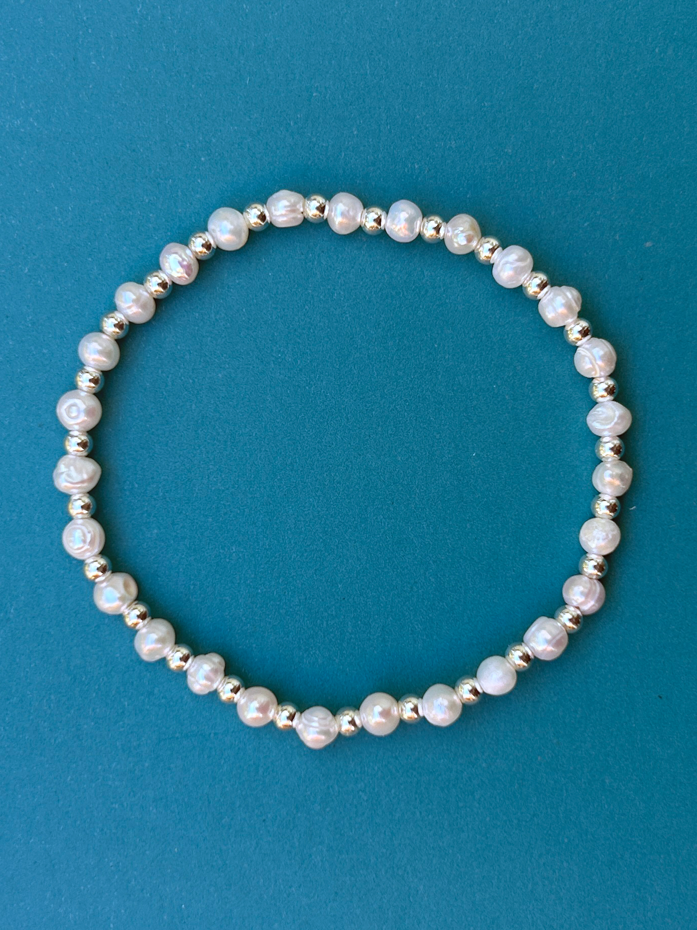 Stretchy Elley Stretchy Pearl Bracelet - SILVER - Kaylie Dawn