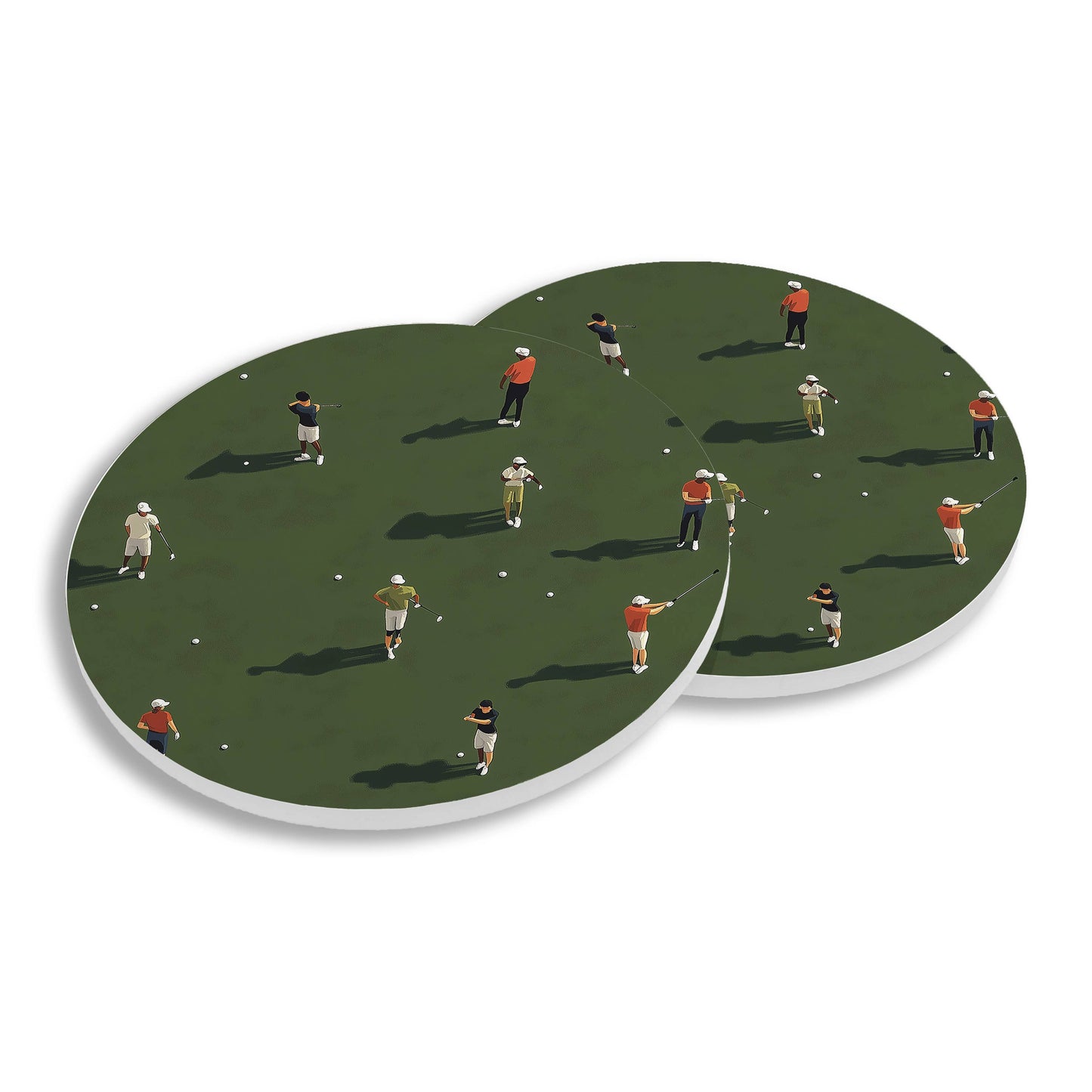 Ceramic Coasters - Set of 4 - Golfers
