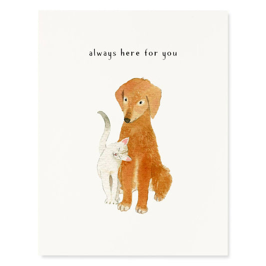 Friend in Need - Get Well Greeting Card - Dog Cat