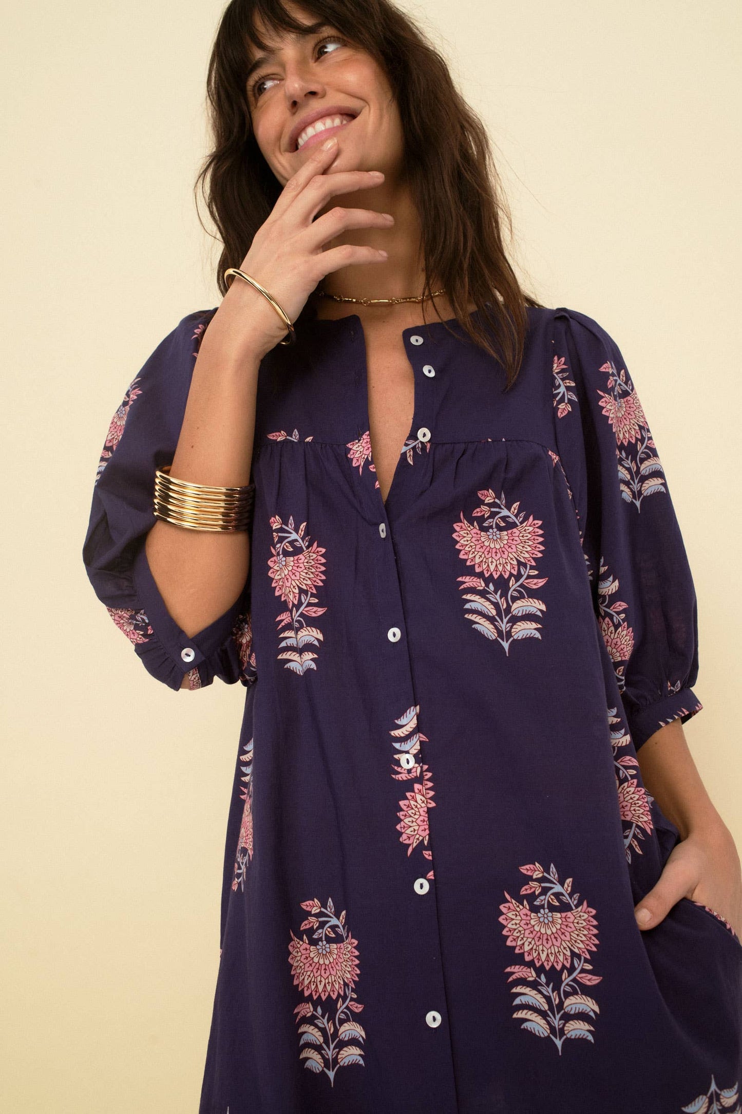 Sofia Dress Navy - Sonmer Shop