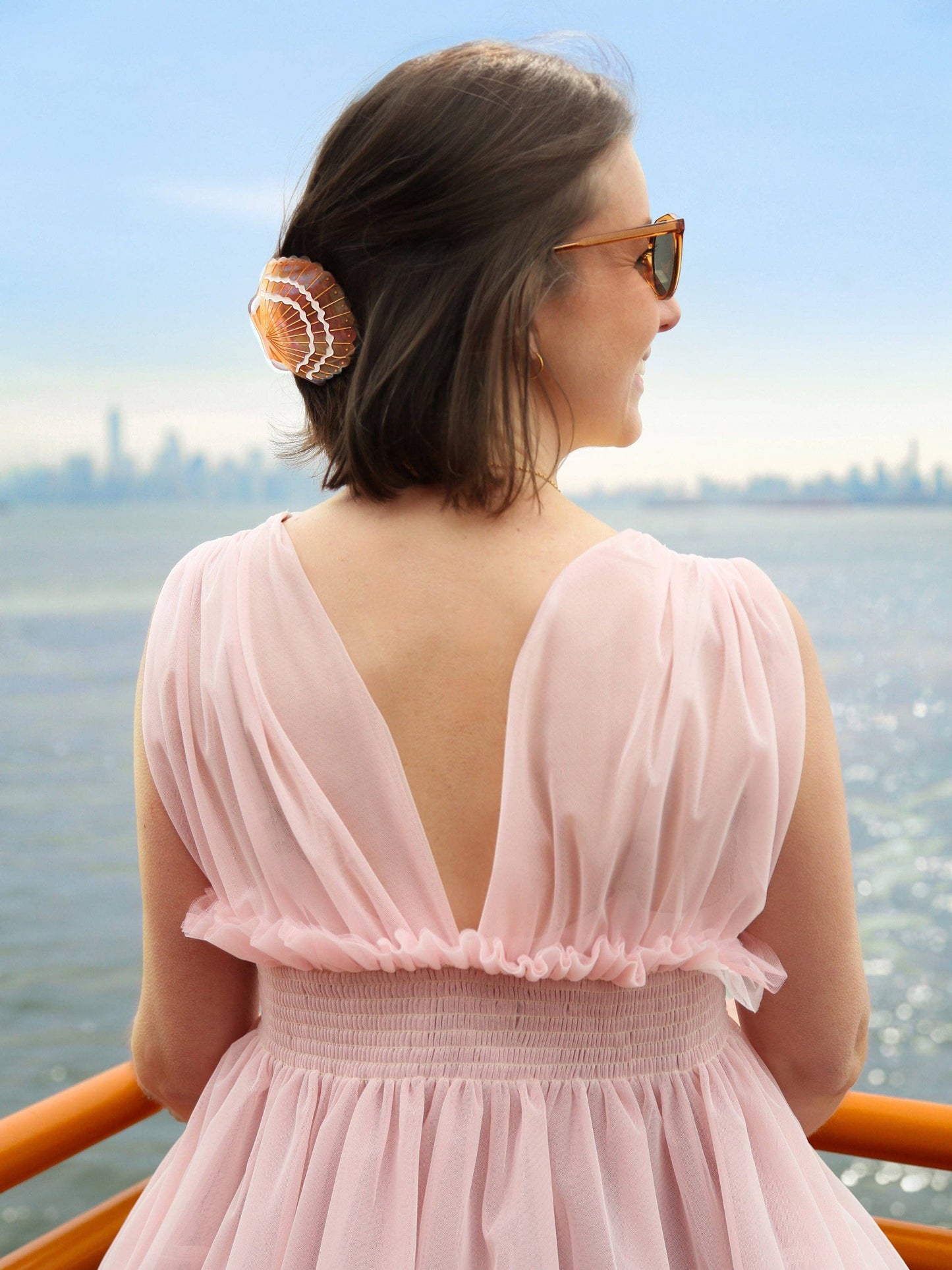 Hand-painted Seashell Claw Hair Clip - Mint