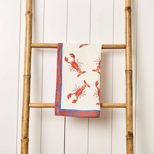 Linen Tea Towel - Pot of Lobsters
