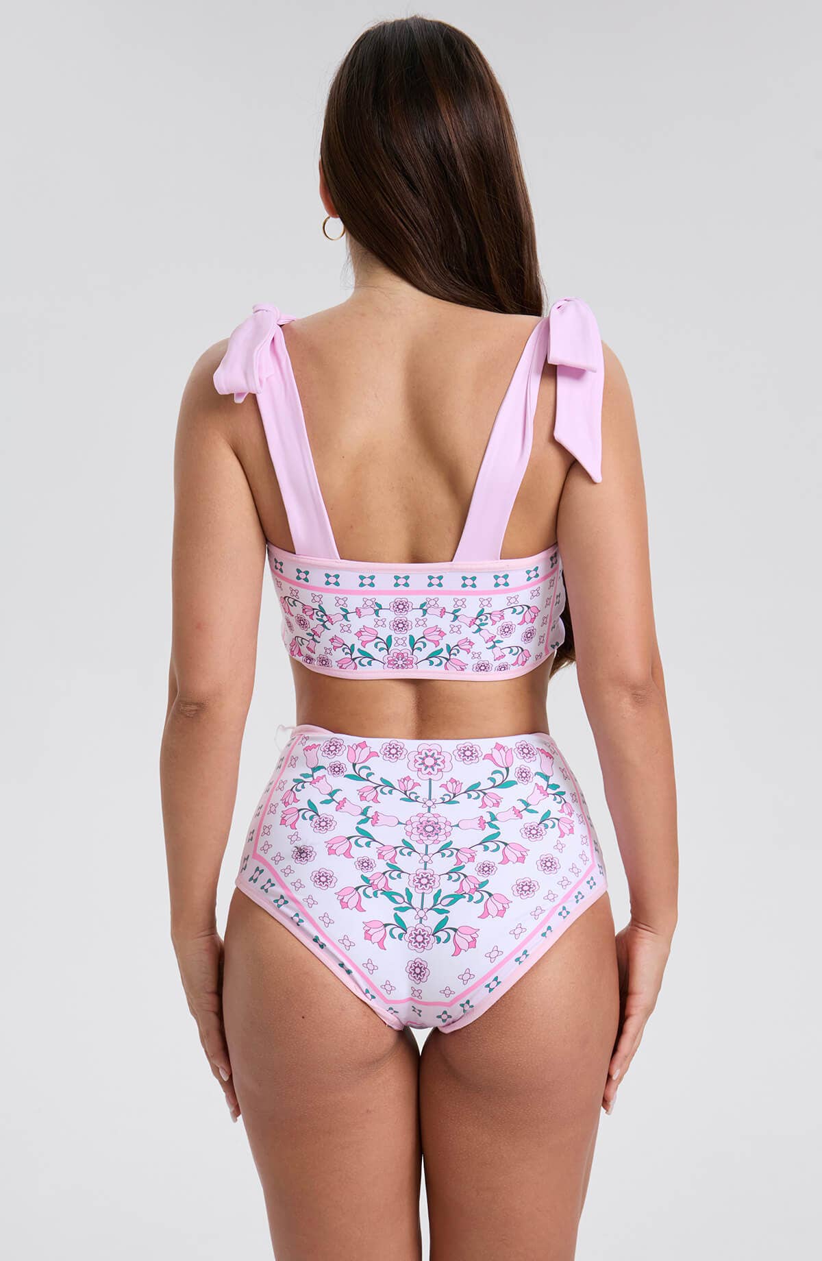 Pink Blossom Reversible Two-Piece Swimsuit - Jessie Zhao New York