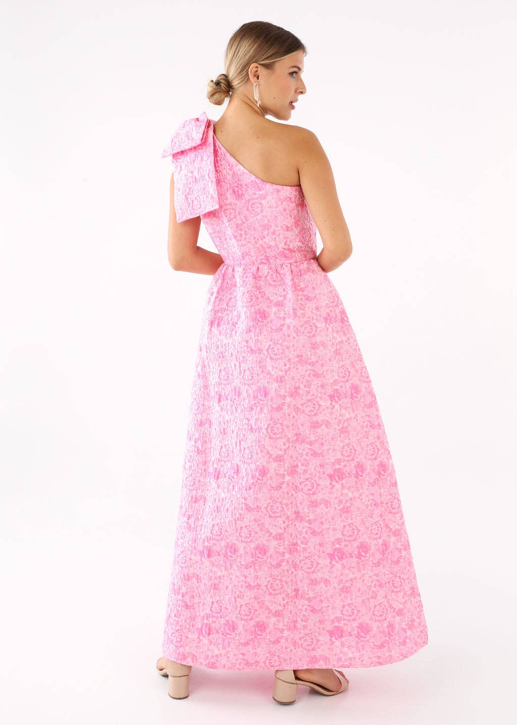 Caroline Gown Pink Bubble Jacquard - Abbey Glass