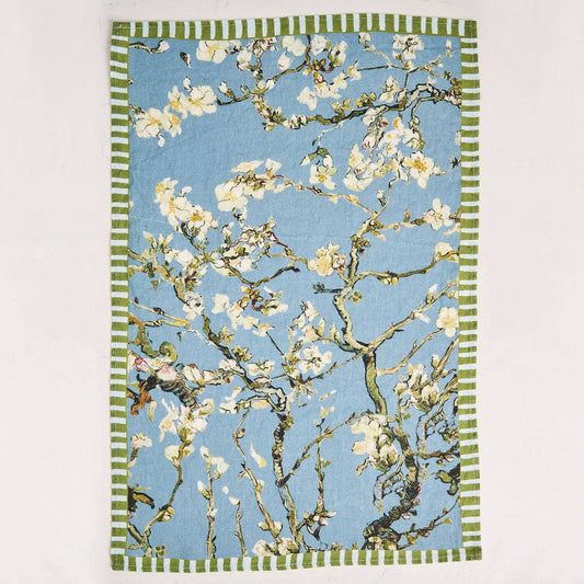 Linen Tea Towel - Light Blue Branches