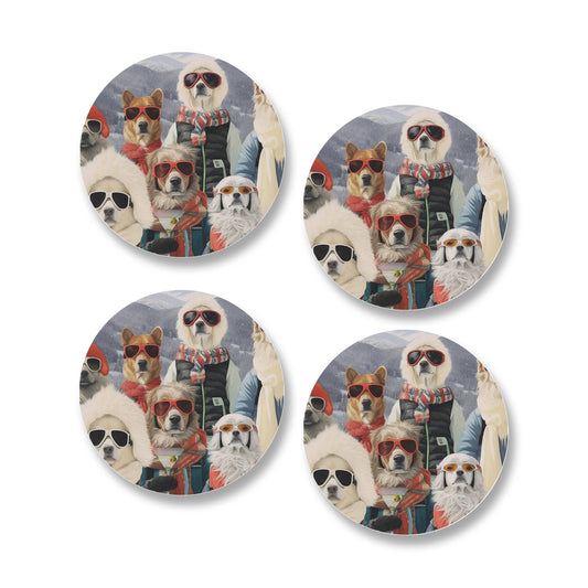 Ceramic Coasters - Set of 4 - Martini Dogs